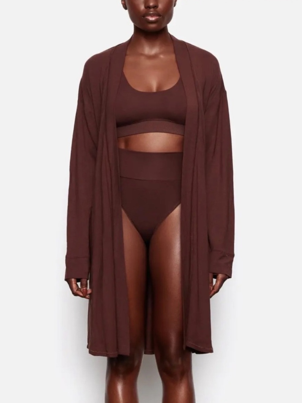 SKIMS SLEEP ROBE COCOA SMALL